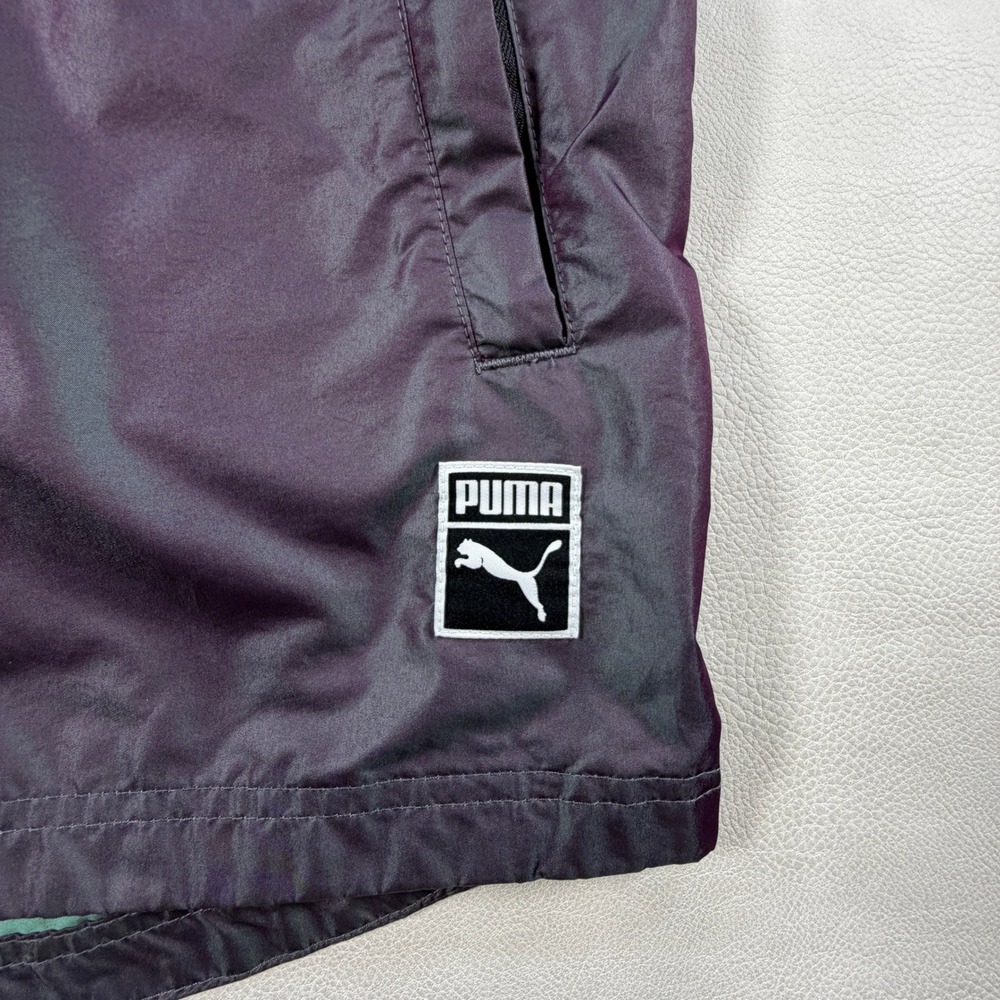 Puma Hooded Short Sleeve Reflective Wind Breaker Full Zip Jacket Mens Small - Picture 4 of 16